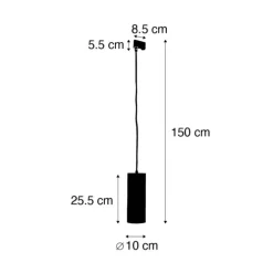 Design hanglamp zwart incl. rail adapter 3-fase - 3-Phase Tubo