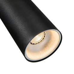 Design hanglamp zwart incl. rail adapter 3-fase - 3-Phase Tubo