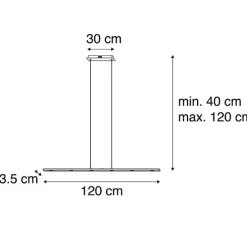 Design hanglamp zwart incl. LED met touchdimmer - Platina