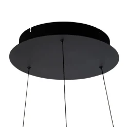 Design hanglamp zwart incl. LED dimbaar easylift - Hoop