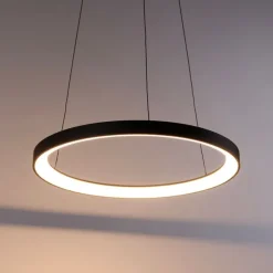 Design hanglamp zwart incl. LED dimbaar easylift - Hoop