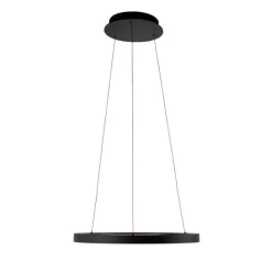 Design hanglamp zwart incl. LED dimbaar easylift - Hoop