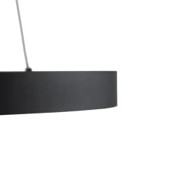 Design hanglamp zwart incl. LED dimbaar easylift - Hoop