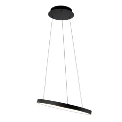Design hanglamp zwart incl. LED dimbaar easylift - Hoop