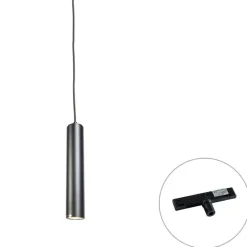 Design hanglamp zwart incl. rail adapter 1-fase - Slimline Tuba small