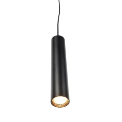 Design hanglamp zwart incl. rail adapter 1-fase - Slimline Tuba small