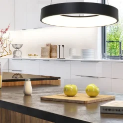 Design hanglamp zwart incl. LED dimbaar - Ringlede