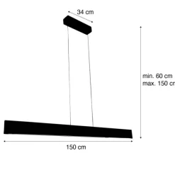 Design hanglamp zwart incl. LED met touch dimmer easylift - Galway