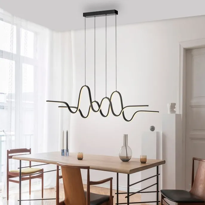 Design hanglamp zwart incl. LED dimbaar easylift - Altitude
