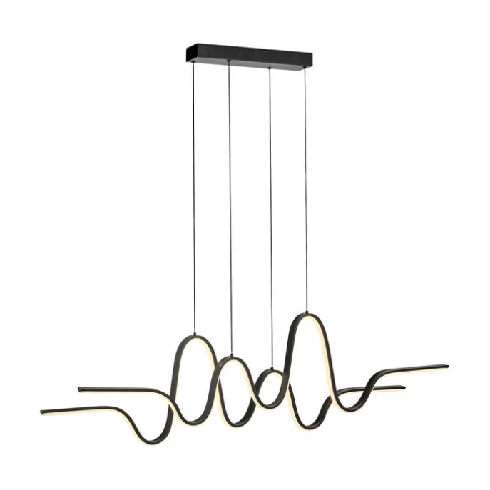Design hanglamp zwart incl. LED dimbaar easylift - Altitude