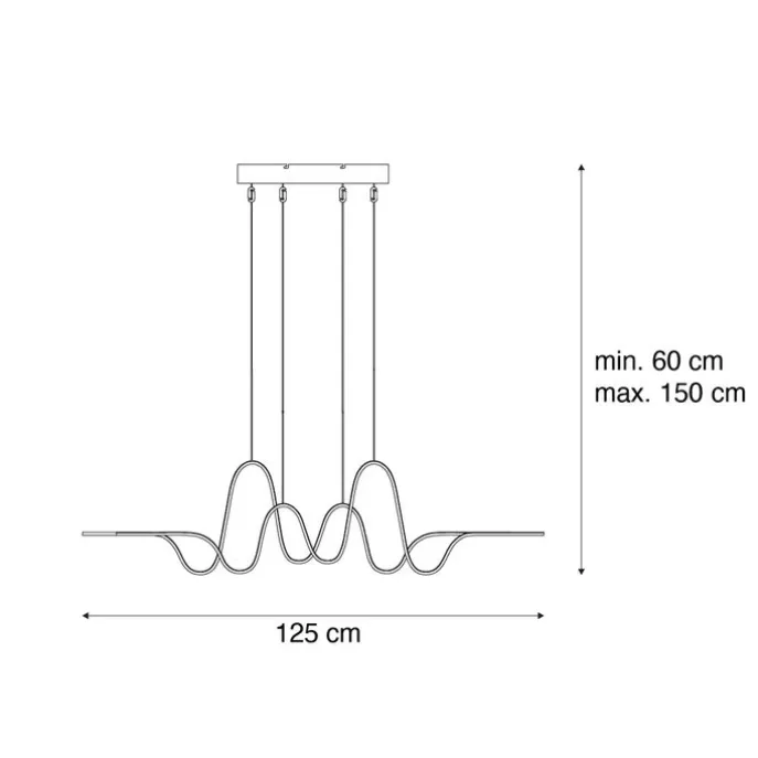 Design hanglamp zwart incl. LED dimbaar easylift - Altitude