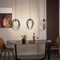 Design hanglamp zwart langwerpig 3-lichts - Indu