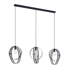 Design hanglamp zwart langwerpig 3-lichts - Indu