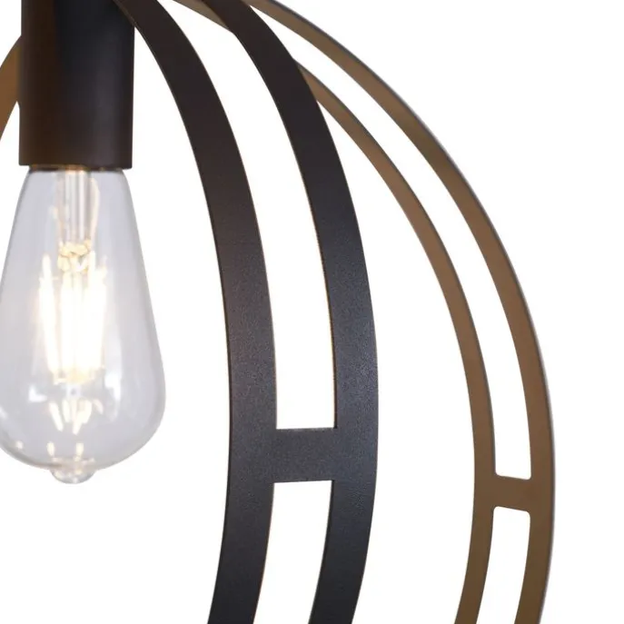 Design hanglamp zwart langwerpig 3-lichts - Indu