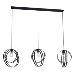 Design hanglamp zwart langwerpig 3-lichts - Indu