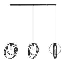 Design hanglamp zwart langwerpig 3-lichts - Indu
