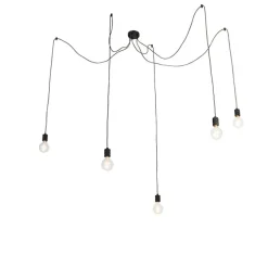 Design hanglamp zwart 5-lichts - Cavalux