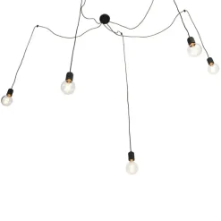 Design hanglamp zwart 5-lichts - Cavalux