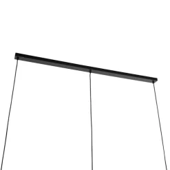 Design hanglamp zwart met amber glas 3-lichts 161,5 cm - Qara