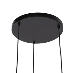 Design hanglamp zwart met smoke glas 3-lichts- Chico