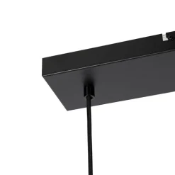 Design hanglamp zwart met goud en smoke glas 4-lichts - Kyan