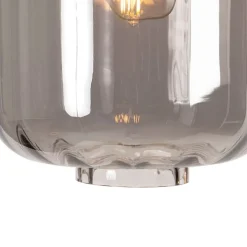 Design hanglamp zwart met smoke glas 3-lichts 226 cm - Qara