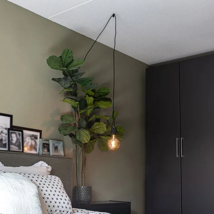 Design hanglamp zwart met stekker - Cavalux