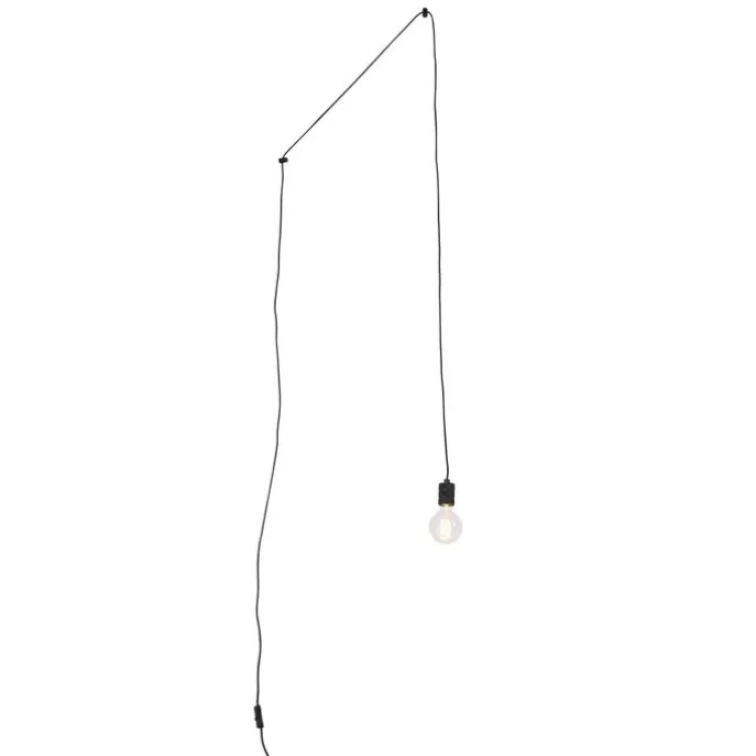 Design hanglamp zwart met stekker - Cavalux