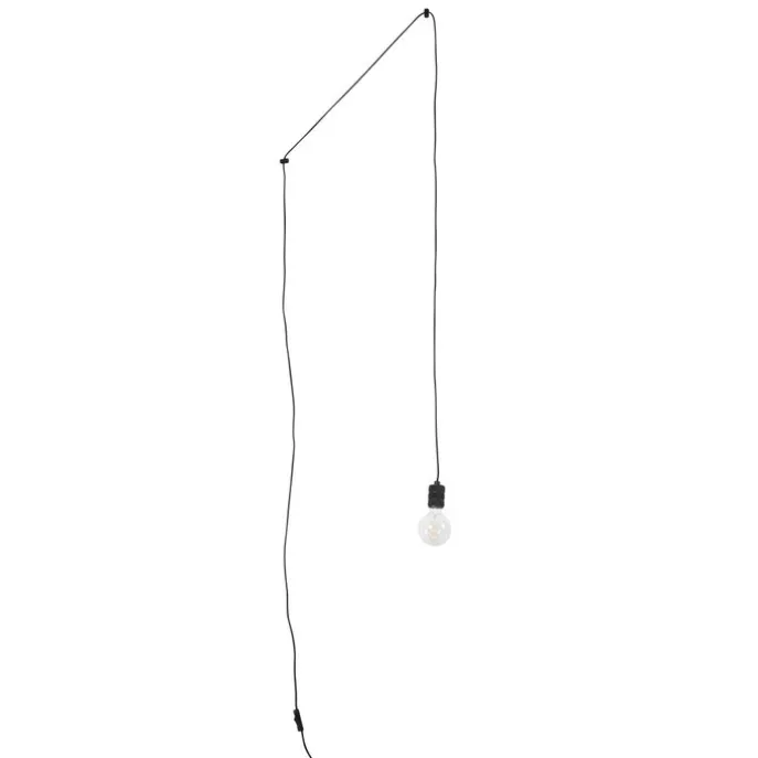 Design hanglamp zwart met stekker - Cavalux