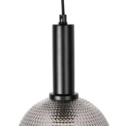 Design hanglamp zwart met smoke glas 8-lichts- Chico