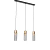 Design hanglamp zwart met goud 3-lichts - Maura