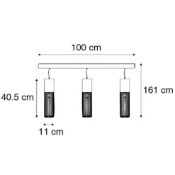 Design hanglamp zwart met goud 3-lichts - Maura