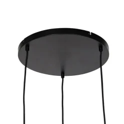 Design hanglamp zwart met goud en smoke glas 3-lichts - Zuzanna