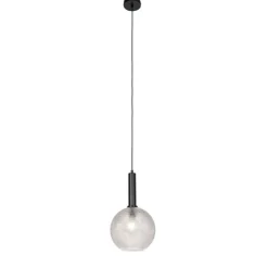 Design hanglamp zwart met smoke glas - Chico