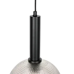 Design hanglamp zwart met smoke glas - Chico