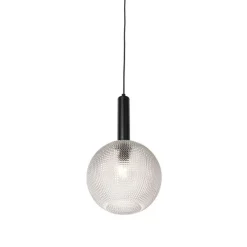 Design hanglamp zwart met smoke glas - Chico