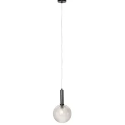Design hanglamp zwart met smoke glas - Chico