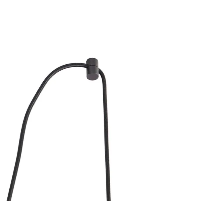 Design hanglamp zwart met amber glas 3-lichts 226 cm - Qara