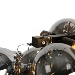 Design hanglamp zwart met smoke glas 8-lichts - Uvas