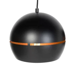 Design hanglamp zwart met gouden binnenkant 3-lichts - Buell