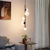 Design hanglamp zwart met mat glas 5-lichts - Vertical
