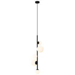 Design hanglamp zwart met mat glas 5-lichts - Vertical