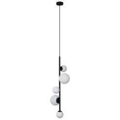 Design hanglamp zwart met mat glas 5-lichts - Vertical