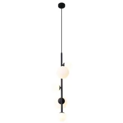 Design hanglamp zwart met mat glas 5-lichts - Vertical