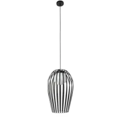 Design hanglamp zwart met opaal IP44 - Angela