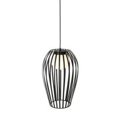 Design hanglamp zwart met opaal IP44 - Angela