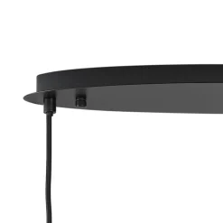 Design hanglamp zwart met smoke glas ovaal 5-lichts - Mochan