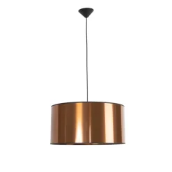 Design hanglamp zwart met koperen kap 50 cm - Pendel