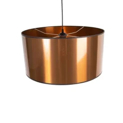 Design hanglamp zwart met koperen kap 50 cm - Pendel