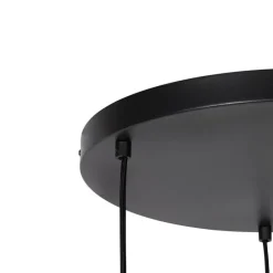 Design hanglamp zwart met goud glas 3-lichts - Bert